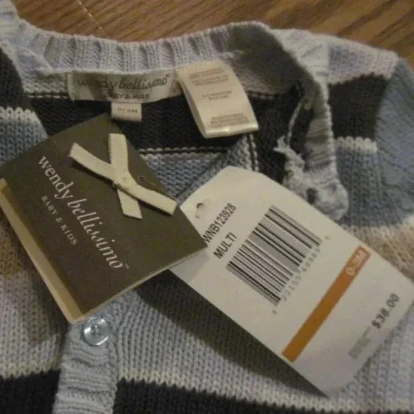 NWT WENDY BELLISSIMO Infant Boy Sweater Size 0-3M - Picture 4 of 4
